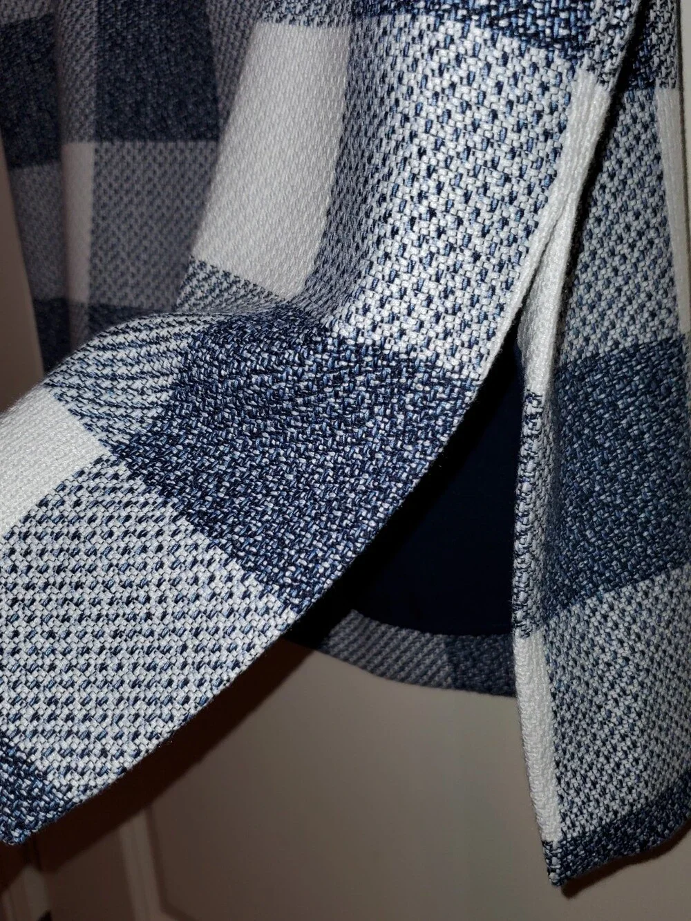 Banana Republic Navy and White Gingham Pencil Skirt